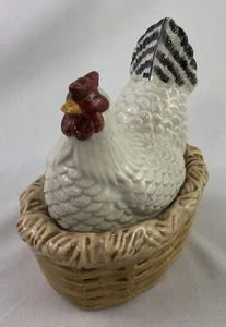 Chicken Hen In Nest Ceramic Porcelain Sakura Oneida Sugar Bowl Hand Paint 1021 - Picture 1 of 12