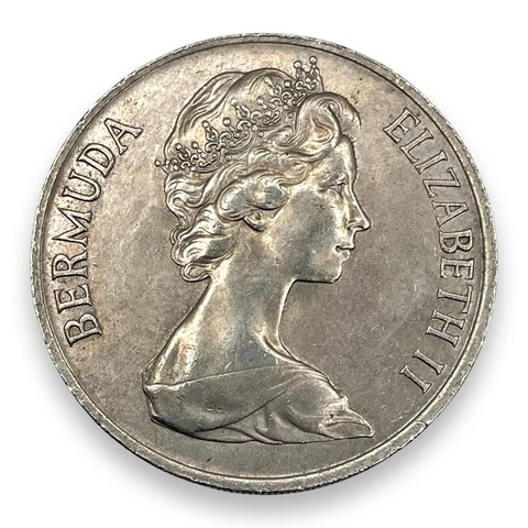1970 Bermuda 50 Cents Elizabeth II Beautiful AU Vintage Coin #OT7109 Cover