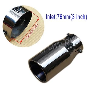 Steel Universal 76mm 3 Inch Inlet Tail Muffler Exhaust Rear Pipe Tip Accessories - Picture 1 of 9