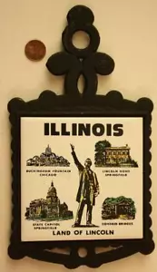 Illinois Land of Abraham Lincoln Home Springfield Chicago Trivet # 1 De colección +++ - Imagen 1 de 1