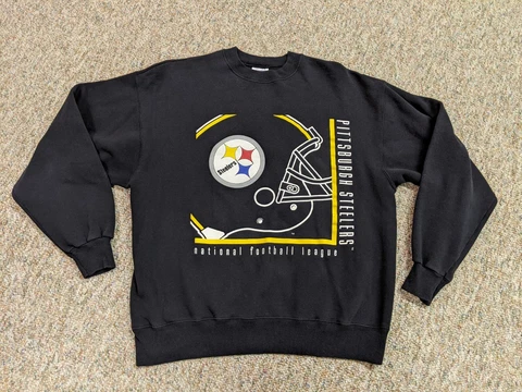 Pittsburgh Steelers Sweater Mens XL Black NFL Football Sweatshirt Casual Cover