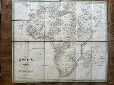 Map 1836 AFRICA-C.F.Weiland-coloured-24x21"-Antique original-WEIMAR - Image 1 of 4
