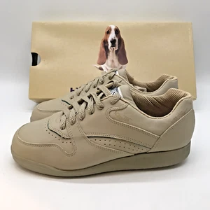 Hush Puppies Upbeat Bounce Walking Shoes Women 7EW Stone Leather Lace Up Low Top - Picture 1 of 13
