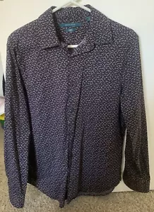 Perry Ellis Men's Long Sleeve Button Down Shirt Slim Fit Stretch M - Polka Dots - Picture 1 of 4