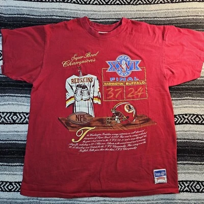 Vtg Washington Redskins T Shirt Mens XL Super Bowl XXVI Single Stitch USA - Image 1 of 4