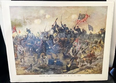 L. Prang & Co Victorian Era Print Battle of Spotsylvania 1887 9" x 11" Civil War - Image 1 of 4