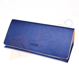 Fendi Sunglasses Eyeglasses Medium Hard Leather Case w/ Cloth & GiftBOX - Blue - Picture 1 of 7