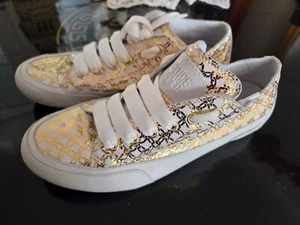 Candice Cooper womens shiny white gold leather trainers size 4 uk, 37.5 eu - Picture 1 of 5
