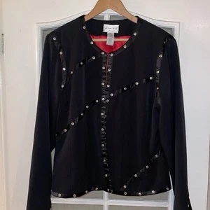 š§„Ladies Vintage Victor Costa Black Jacket - Size L - Picture 1 of 6