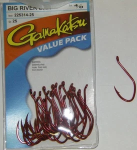 Gamakatsu Big River Bait RED Hooks Value Pack 225314-25 25 pack size 4/0 - Picture 1 of 1