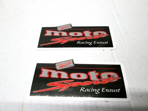 3-1/8" X 1-1/2" PAIR MOTO SPORT RACING EXAUST MOTORCYCLE VINYL STICKER DECALS - Picture 1 of 3