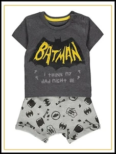 Pantaloncini e set top per personaggi Baby Boys DC Comics Batman 12-24 mesi nuovi con etichette - Foto 1 di 3