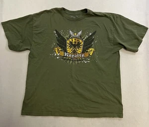 Foot Locker Affliction Style T-Shirt Men’s Size 2XL Green Goth Grunge Tee Y2K - Picture 1 of 8