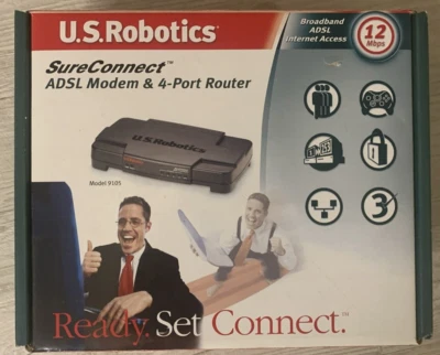 BRAND NEW U.S.Robotics SureConnect ADSL Modem & 4-Port Router - Image 1 of 4