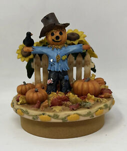 Our America Large Jar Candle Topper Scarecrow Pumpkin Sunflowers Fall Halloween