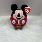 Ty Beanie Ballz Disney Mickey Mouse Santa Christmas Holiday Plush Free Ship 2013