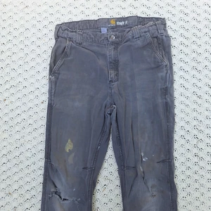 Carhartt Carpenter Straight Fit Cargo Workwear Work Pants Grey Distressed 34x32 - Picture 1 of 17