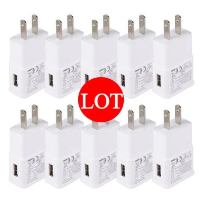Lot USB Power Adapter AC Home Wall Charger US Plug For Samsung Galaxy Phones - Image 1 of 4