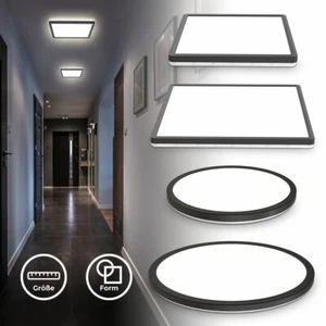 LED Deckenleuchte ultraflach Panel Deckenlampe indirektes Licht Flur schwarz - Bild 1 von 9