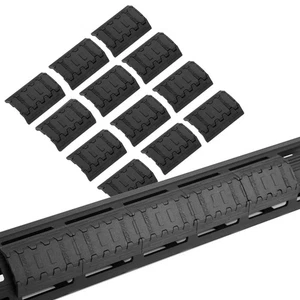 12X M-Lok Rail Cover Low Profile SNAP-IN Slot Covers for MLOK System Black / Tan - Picture 1 of 11