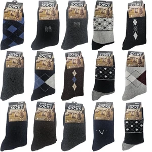 15 Paia Calze Uomo Lana di Agnello Crew - Calde Termiche Invernali Abito Casual, Assortite - Foto 1 di 3
