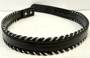 Fisher Whipstitch Cinturón de Cuero Negro para Hombres TALLA 32 Metal Encaje Occidental EE. UU. NUEVO DE COLECCIÓN - Imagen 1 de 7