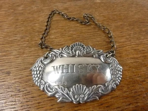 Etiqueta de jarra de whisky astilla con sello de 1991 Broadway and Co Birmingham #4 - Imagen 1 de 1