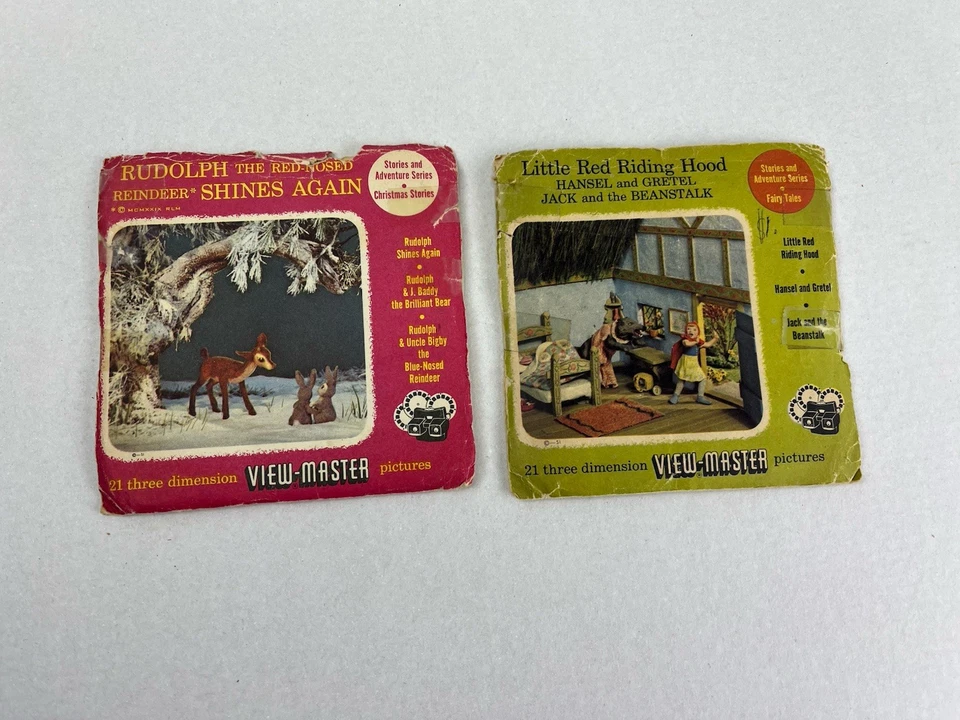 View-Master Rudolf The Red-nosed Reindeer & Little Red Riding He w 3 Booklets Ea - Image 1 of 4