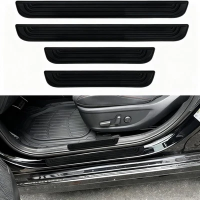 4x PVC Soft Rubber For Volkswagen Car SUV Door Scuff Sill Cover Panel Protectors - Image 1 of 4