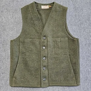 VTG CC Filson Garment Mackinaw Wool Vest Style 20 Mens Size 42 Forest Green WOW! - Picture 1 of 11