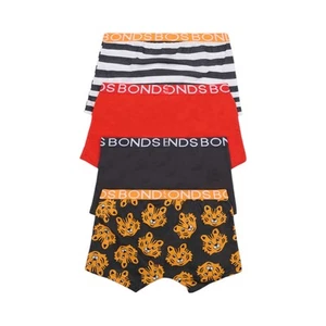 8 x Bonds Boys Trunks Black / Red / White Multi Coloured Underwear - Picture 1 of 4
