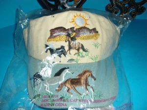 Wild Horses Snapback Embroidered Vintage Baseball Cap NIP Desert Mountains Sun - Bild 1 von 2