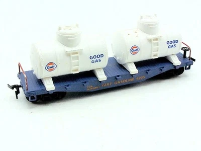 MODEL POWER #98161  Gulf 40' Flat Car w/2 Removable Tanks, Good Gas 6225 - Image 1 of 4