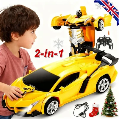 Transform Toys Remote Control Car, RC Robot Cars with Hand Gesture Sening LED