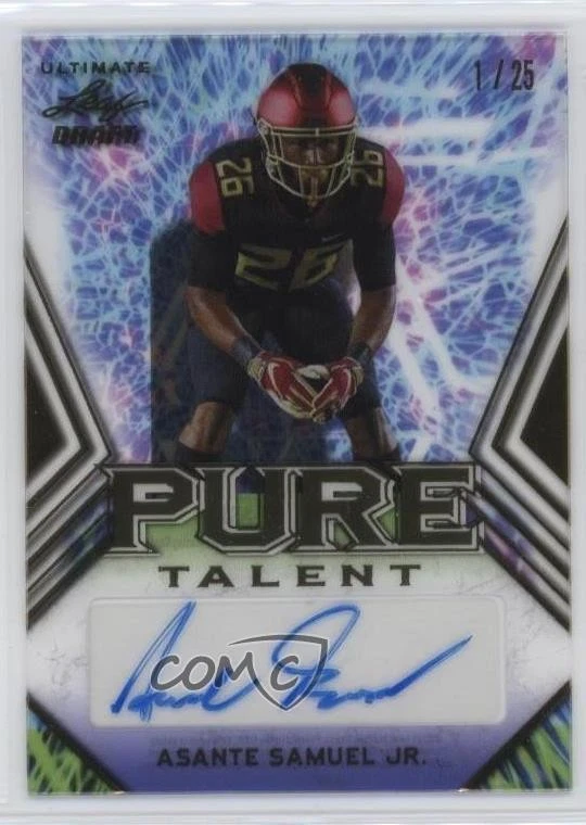 2021 Leaf Ultimate Draft Pure Talent Gold /25 Asante Samuel Jr Rookie Auto RC - Image 1 of 2