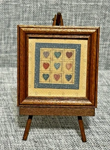 Miniature Framed 2.5" x 2.5" Quilt Print on Mini Easel - Picture 1 of 14