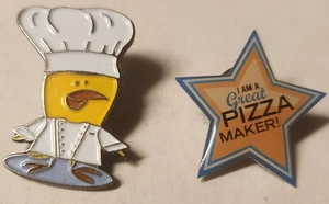 Vintage Lot Of 2 Lapel/Hat Pins-Chicken Chef & I'm A Great Pizza Maker - Picture 1 of 5