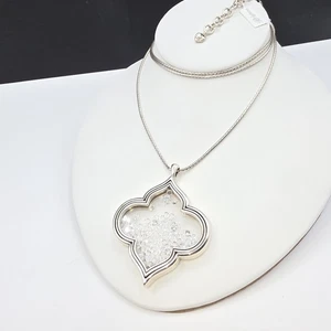 Brighton NWT Toledo Saltar Necklace Silver Tone Pendant Loose Crystals 36" - Picture 1 of 9