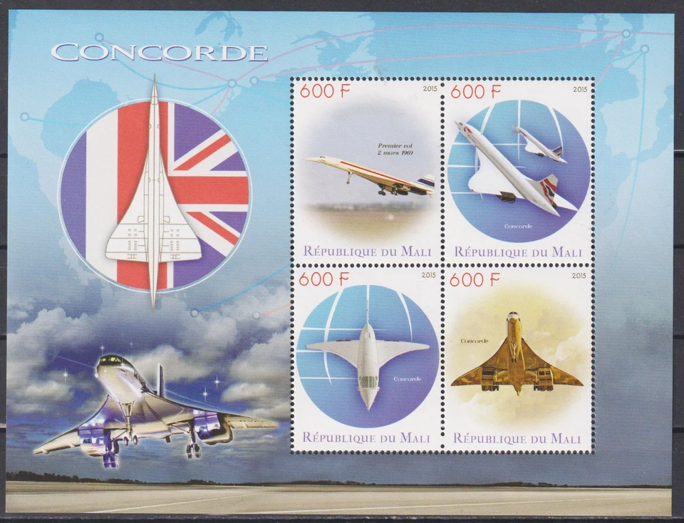Mint S/S  Aviation  Airplanes    2015  from Mali  avdpz - Image 1 of 1