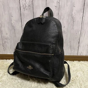 Mochila Coach Gran Capacidad Cuero Granulado Negra F38288 Usada - Imagen 1 de 12