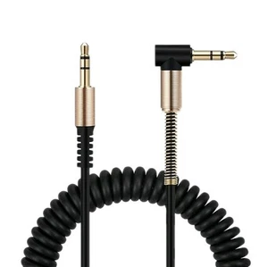 AUX Audio Kabel Köpfhörerkabel 3,5mm Klinke Winkel 90°Klinkenkabel Spiralkabel - Bild 1 von 11