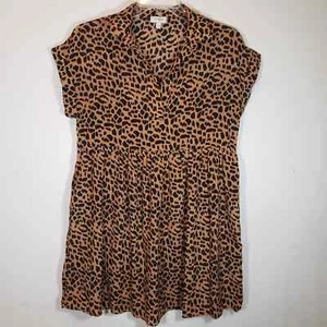Umgee Leopard Dress Tunic S Pockets Cheetah Swing - Picture 1 of 7
