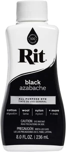 Rit Dye More For Clothes Liquid All Purpose Paint Restore Repair Black, 8 Oz New - Picture 1 of 5