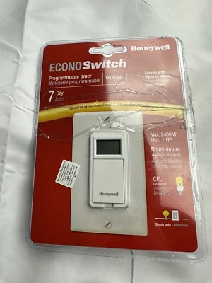 Nuevo interruptor Honeywell Home RPLS730B Econo cable neutro programable de 7 días requerido Foto 1 de 4