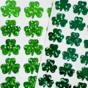 Holographic Sparkle Shamrock/Clover Stickers! ~ Custom Color & Size - Picture 1 of 3