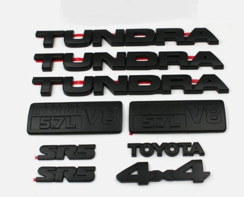 For 2007-2013 Toyota Tundra Matte Black Badges tailgate 9 PCS Overlay Emblem - Image 1 of 1