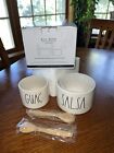 Rae Dunn Guacamole and Salsa Bowl Set with 2 Bamboo Spoons NEW IN ORIGINAL BOX