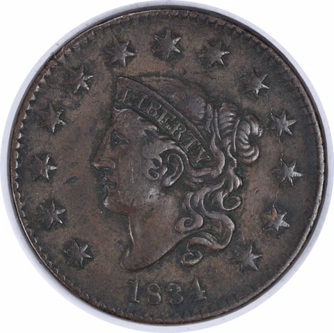 1834 Large Cent VF Uncertified #1229 Cover