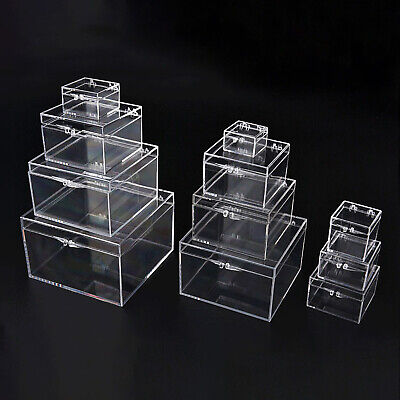 Mini Square Clear Plastic Small Box Jewelry Storage Container Beads Case Box • 2.70€