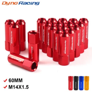 20pcs Extended Tuner Racing Lug Nuts M14X1.5 Wheel Open End Forged Aluminum Red - Picture 1 of 6